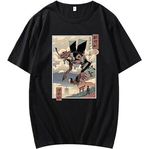 Pochikiki Eva Evangelion T-Shirt REI Ayanami Tee Unisex Maniche Corte Girocollo Pullover Asuka Langley Souryuu Grafica Tinta Unita Shinji Ikari Estate Top Eva Angel Tee 125057167