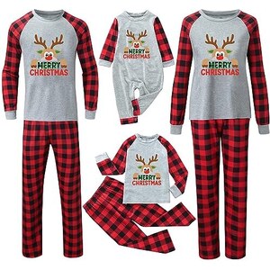 LDZYXY Pigiama Di Natale Famiglia Christmas Pyjama Completo Papa Figlio Costume Mamma E Figlia Uguale Neonata Pigiami Due Pezzi Manica Lunga Tuta Da Casa Mamma Black 07 L 128350287