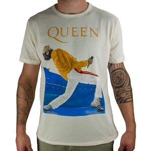 LADIES QUEEN FREDDIE Mercury Blue Union Jack Ufficiale Donne Maglietta - Foto 3