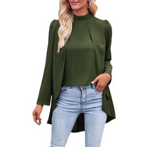 Camicia Donna Elegante Maniche Corte - Scollo A V Con Mezza Cerniera, Oversize - Foto 7