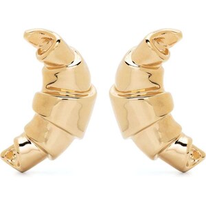 Ciondoli a forma di pane dorato, ciondolo a forma di croissant riempito in oro 18 carati, collana con ciondolo a forma di croissant smaltato per la creazione di gioielli fai da te