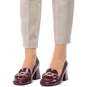 Charentaises In Lana Donna, Colore Bordeaux Con Ricami Floreali, Taglia 39 EU, Suola In Gomma, Comode E Calde
