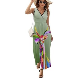 FENAC Teschio Di Fiori Vestito Lungo Estivo Donna Abito Senza Maniche Scollo A V Maxi Abito Da Spiaggia 125854137 FENAC Teschio Di Fiori Vestito Lungo Estivo Donna Abito Senza Maniche Scollo A V Maxi Abito Da Spiaggia 125854137