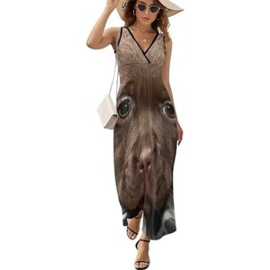 Abo Da Donna Elegante Con Scollo A V In Tinta Una Abo Da Spiaggia Senza Maniche Da Donna Sexy Senza Schienale Abo Estivo Femminile Vintage Vestido 3XL - Foto 12