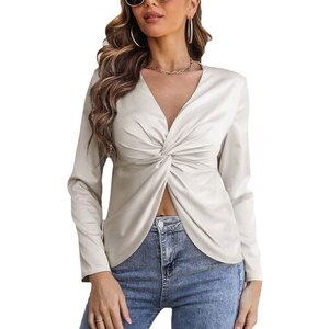 Gosunny - Top Donna Scollo A V, Tunica Estiva, Spalle Scoperte, Misto Cotone, Nero E Altre Colori