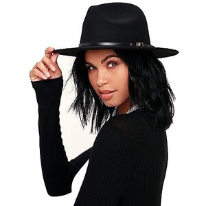 Cappello Da Cowboy Occidentale A Tesa Larga In Feltro Da Donna Per Gli Uomini Panama Fedora Lana Caps, Nero-senza Coulisse, M - Foto 8