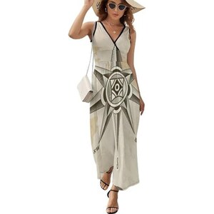 Maxi Abito Lungo Estivo Senza Maniche Donna – Viola/Grigio/Nero – Taglie Forti (Plus Size)