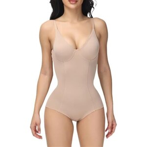 Body Da Donna In Pizzo Shapewear Con Reggiseno Incorporato Body Shaper Butt Lifter Tummy Control Canotte Con Scollo A V - Foto 3