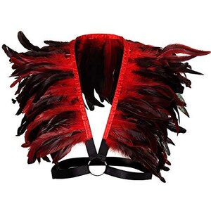 MANTELLO CON PIUME, Coprispalle Gotico Per Halloween, Per Feste EUR 19