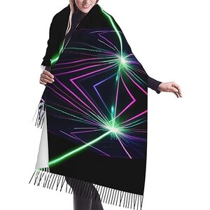 Sciarpa Stampa Musicale Con Note, Grigia E Nera, Grande Formato 180x100 Cm, Scialle Morbido, Accessorio Moda Unisex - 3