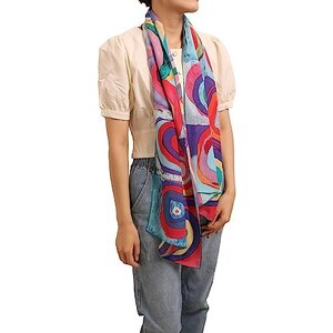 Sciarpa Grande In Seta LA FERANI 130x130 Cm, Rosa Con Fiori, Foulard Stola Donna, Nuovo Con Etichette - Foto 3