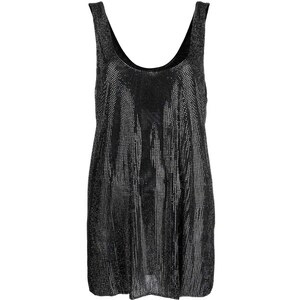 Allegra K Donna Top Corto Metallizzato per Top Lucido A Maniche Corte con Collo Quadrato da Festival per Halloween Blu Viola S