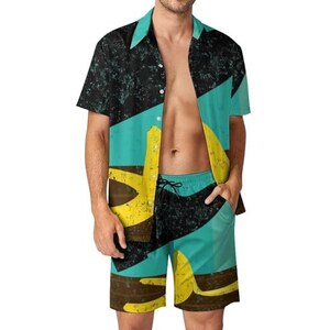 Set Uomo 2 Pezzi Camicia Hawaiana E Pantaloncini - EUOW - Estivo Spiaggia Vacanze