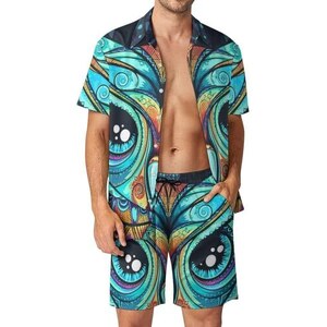 SoLu DAY8 Tute Uomo Complete Offerte Estiva Casual Spiaggia Hawaiano Camicia Uomo Manica Corta Pantaloncini Uomo Con Elastico In Vita Tuta Uomo Completa Eleganti Taglie Forti Bianco M 116358325
