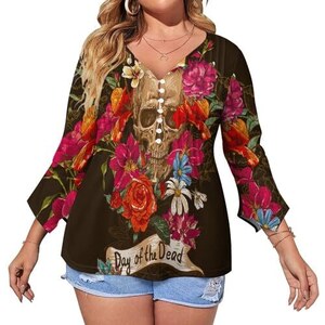 Top Donna Estate 2025 Maniche Corte - Camicia Casuale Morbida Con Scollo A V, Vestibilità Ampia, Stampa Foglie Blu, Taglia XL