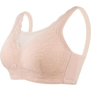 BIMEI Reggiseno per mastectomia senza cuciture in pizzo per seno seno seno tasca Bra241, rosa