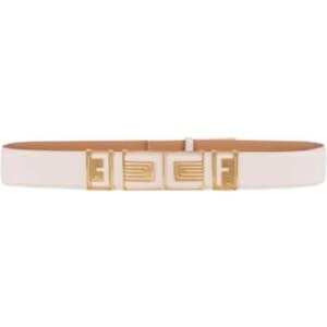 Elisabetta Franchi cintura in pelle h5 con logo iconico nero oro main image 1