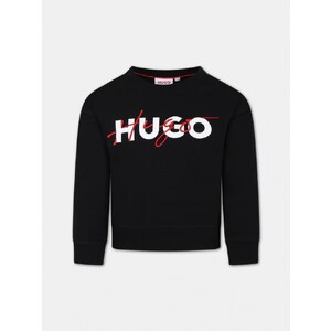 HUGO Felpa Uomo Durty244 In Cotone, Colletto Troyer, Vestibilità Rilassata, Logo Stampato