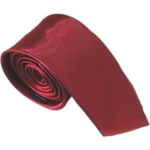 Cravatta Uomo Sottile Color Ruggine In Microfibra Shantung Per Matrimonio - DQT