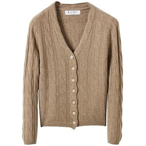 KANCY KOLE Cardigan Donna Lavorato A Maglia - Manica Lunga Autunno Inverno - Foto 8