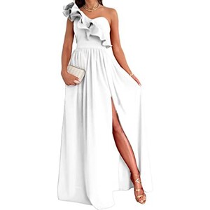 Abito Donna Elegante CERIMONIA Vestito Da Cerimonia Elegante Con Top Scollo Omerale E Gonna In Raso Abito Da Festa Elegante