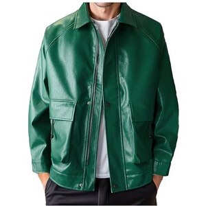 Infinity Leather Giacca da Motociclista Harington in Pelle Scamosciata Abbronzatura 100% Capra da Uomo XS