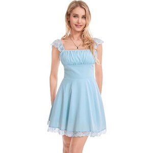 Generic Abito Da Donna Estivo 2023 Con Scollo A V E Orlo Pieghevole Nicki Verde M 118875776