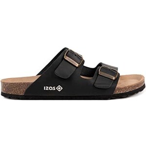 Sandalo basso donna nero ragnetto con fibbia regolabile fascette