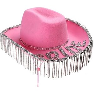 Cappello Da Cowboy/Cowgirl Con Piume - Accessorio Festa A Tema Western, Compleanni, Country Music (Taglia Unica) - Foto 5