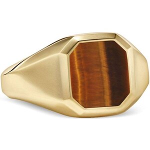 Anello Da Uomo Con Sigillo In Occhio Di Tigre, Anello In - Foto 3