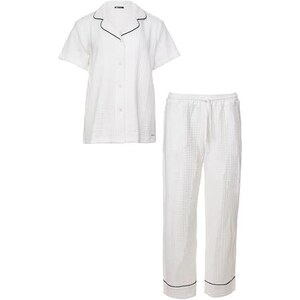 Pigiama Donna Aderente In Cotone A Nido D'Ape - Set Essentials Comodo E Morbido - Foto 11