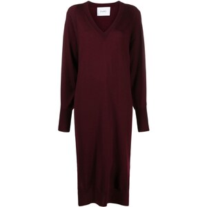 Nude Abito midi con scollo a V - Rosso - Stileo.it