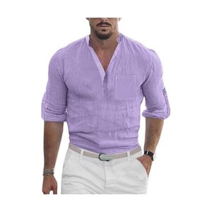 ADXFWORU Camicia Da Uomo In Lino T Shirt Uomo Bianca Bottoni Tinta Unita Vacanza Manica Corta Estiva Risvolto Largo Stampa Porto Beach Hawaiianss Corte Camicia Estiva Corta Scollo A V Collo 119866123