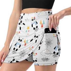 Gonna Da Tennis Per Ragazze Happy Cherry Con Pantaloncini Incorporati – Gonna A Pieghe Per Scuola E Sport, Taglie 110-170, Vita Elastica