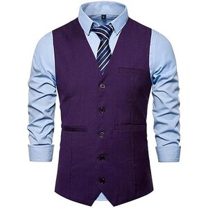 Gilet Da Sposo Uomo DQT In Raso Rosso – Tinta Unita, Taglio Classico Per Matrimonio (Made In UK) - Foto 3