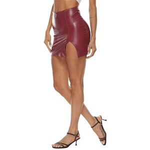 Valin V3231 - Gonna a pieghe da donna a maglia, modello A marrone