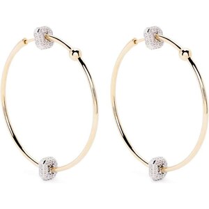 Carissima Orecchini A Tubo Esagonale Oro Giallo 9ct - Design Intrecciato Con Taglio Diamante, Gioiello Italiano