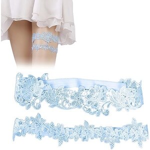 Giarrettiera Sposa In Pizzo Con Fiocco - Taglia Unica 33-66cm Con Strass Crystal - Foto 7