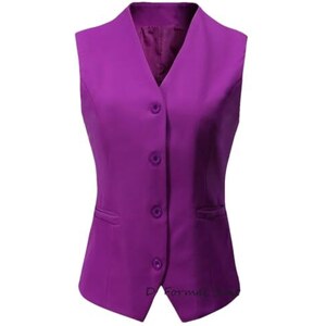 Gilet Donna Allegra K In Velluto Vintage - Senza Maniche Con Bottoni, Scollo A V - Elegante E Formale - Foto 8