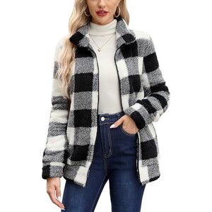 Giacca Donna In Pile Invernale Con Cerniera - Morbida, Calda, Antivento, Colletto Alto, Tasche Con Cerniera, Full Zip