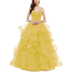 Abito lungo in tulle con spalline sottili – DUNTERY IT