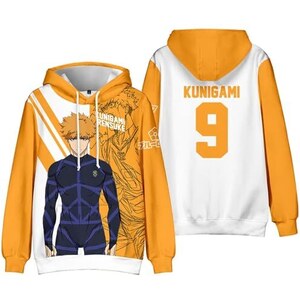 Wulachaka Blue Lock Cosplay Costume Anime Isagi Yoichi Felpe con cappuccio Bachira Meguru Felpe con cappuccio Adulto Pullover Manica Lunga Weatshirts Giacca, 4, L