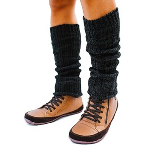 Scaldamuscoli Invernali Lunghi A Maglia – Donna, Morbidi E Caldi, Grigio, 1 Paio