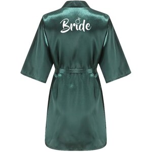 Kimono Lungo In Velluto Nero Floreale | Accappatoio Da Sposa O Da Notte | Made In India - Foto 6