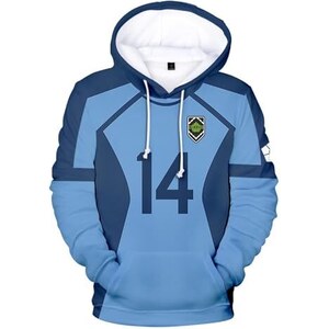 Charous Anime Blue Lock Cosplay Isagi Yoichi Felpa con Cappuccio,Stampa 3D Felpa Usata per Manga Cosplay O Regalo