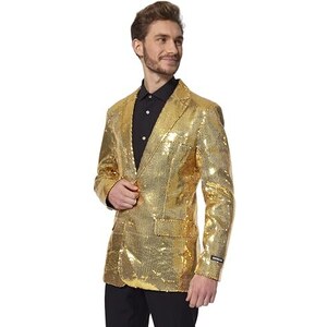 Tobysper Bomber da uomo con paillettes metallizzate, giacca college da discoteca, con brillantini, per il tempo libero, da baseball, per carnevale, feste, alla moda, stile retrò, con paillettes