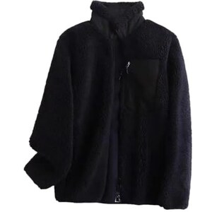 HEYDHSDC Giacca da donna in peluche con tasca con cerniera e colletto