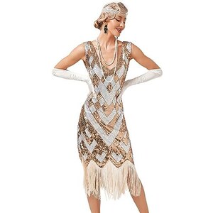 ArtiDeco - Vestito In Stile Charleston Anni 1920 Nero XS - Foto 7