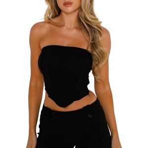 Top Da Donna Senza Spalline, Tinta Unita, Senza Maniche - Foto 7