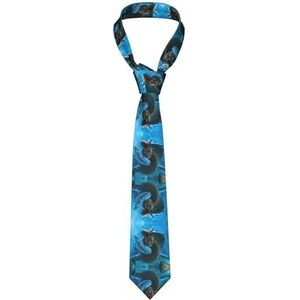 Set 3 Cravatte Da Uomo In Raso Tinta Unita Nero Bianco Blu, Cravatte